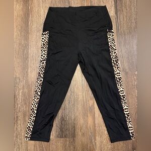 ZYIA Active Black Performance Leggings with Subtle Logo